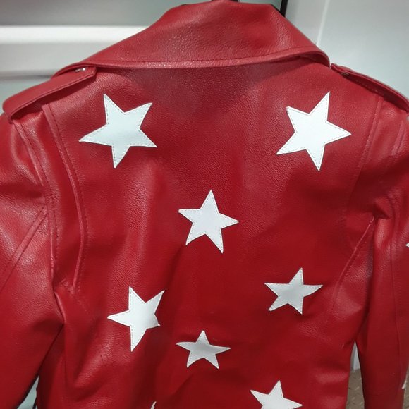 Gorgeous red leather jacket..sz..small - Picture 2 of 6